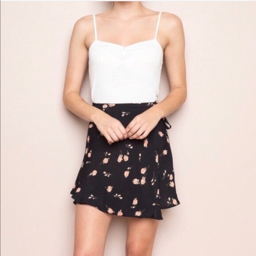 Brandy Melville Floral Wrap Skirt